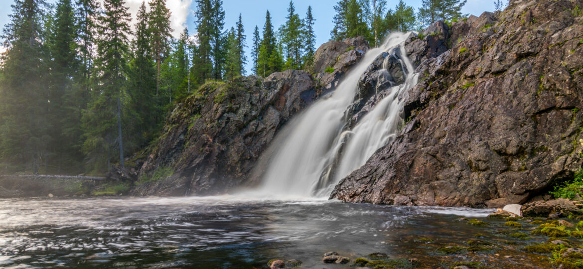 Beautiful waterfall in Finland