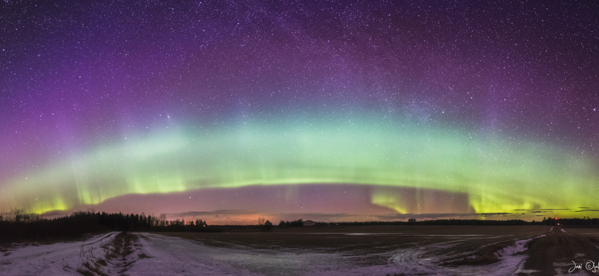 Giant aurora wave in the sky